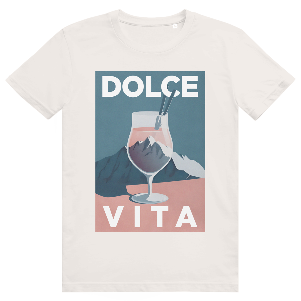 Dolce Vita Mountain Spritz - Ästhetisches Berge, Après Ski & Spritz Design - Premium Bio Unisex T-Shirt