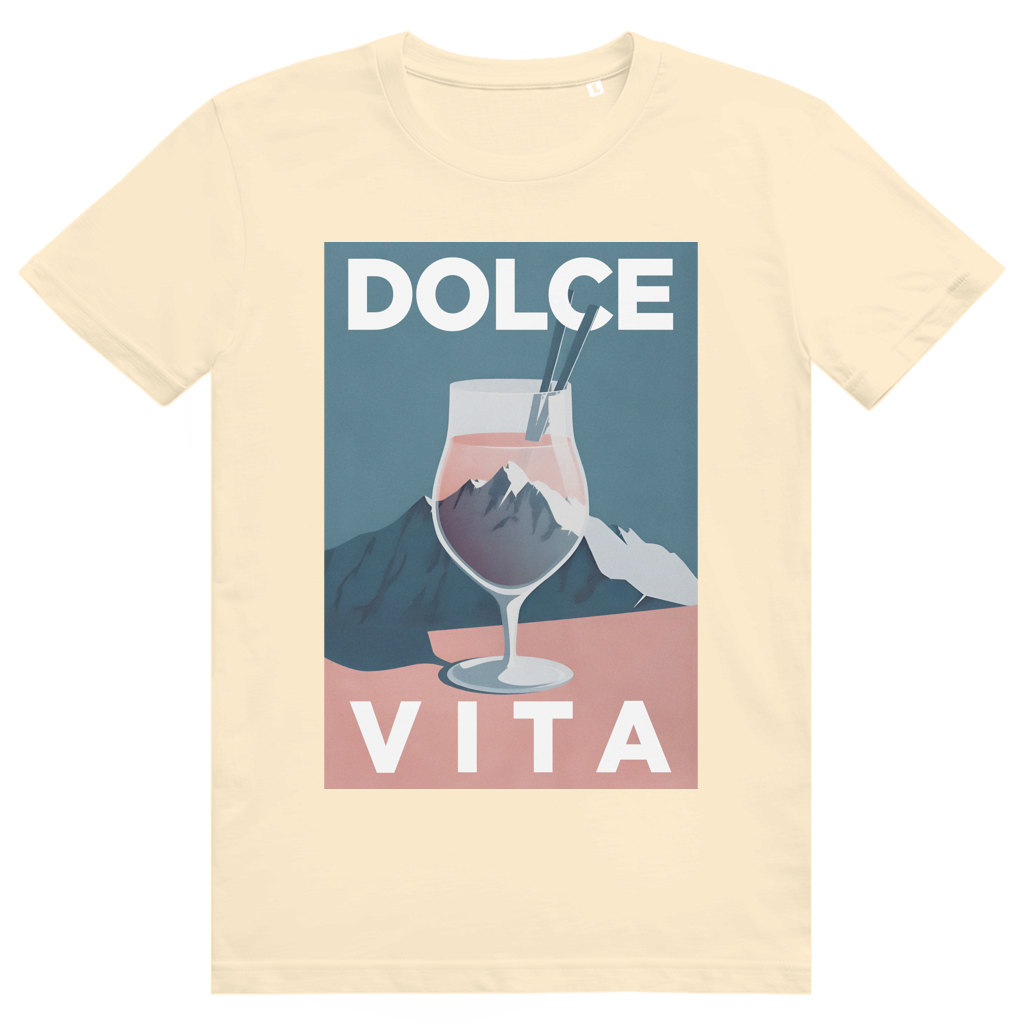 Dolce Vita Mountain Spritz - Ästhetisches Berge, Après Ski & Spritz Design - Premium Bio Unisex T-Shirt