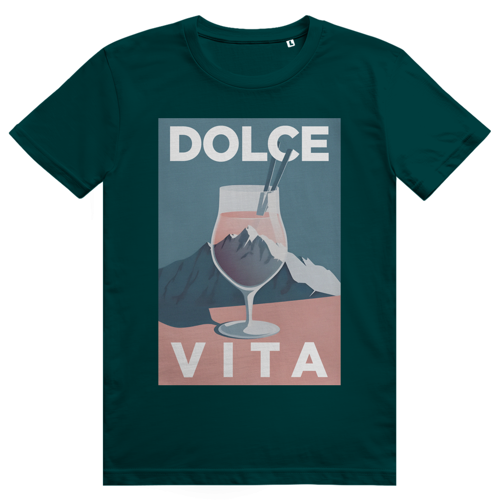 Dolce Vita Mountain Spritz - Ästhetisches Berge, Après Ski & Spritz Design - Premium Bio Unisex T-Shirt