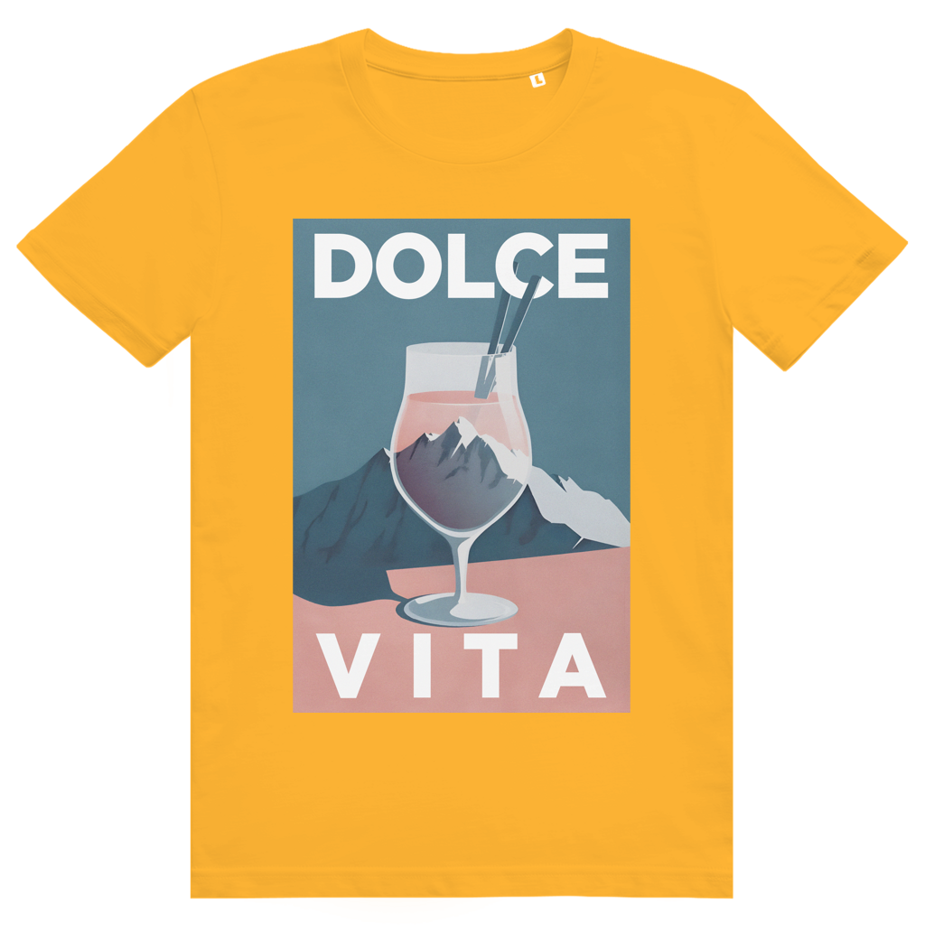 Dolce Vita Mountain Spritz - Ästhetisches Berge, Après Ski & Spritz Design - Premium Bio Unisex T-Shirt