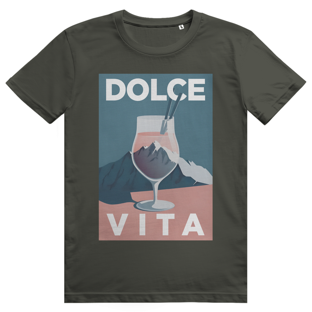 Dolce Vita Mountain Spritz - Ästhetisches Berge, Après Ski & Spritz Design - Premium Bio Unisex T-Shirt