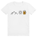 Berge Sonne Bier - Cooles Berge & Bier Design - Premium Bio Unisex T-Shirt