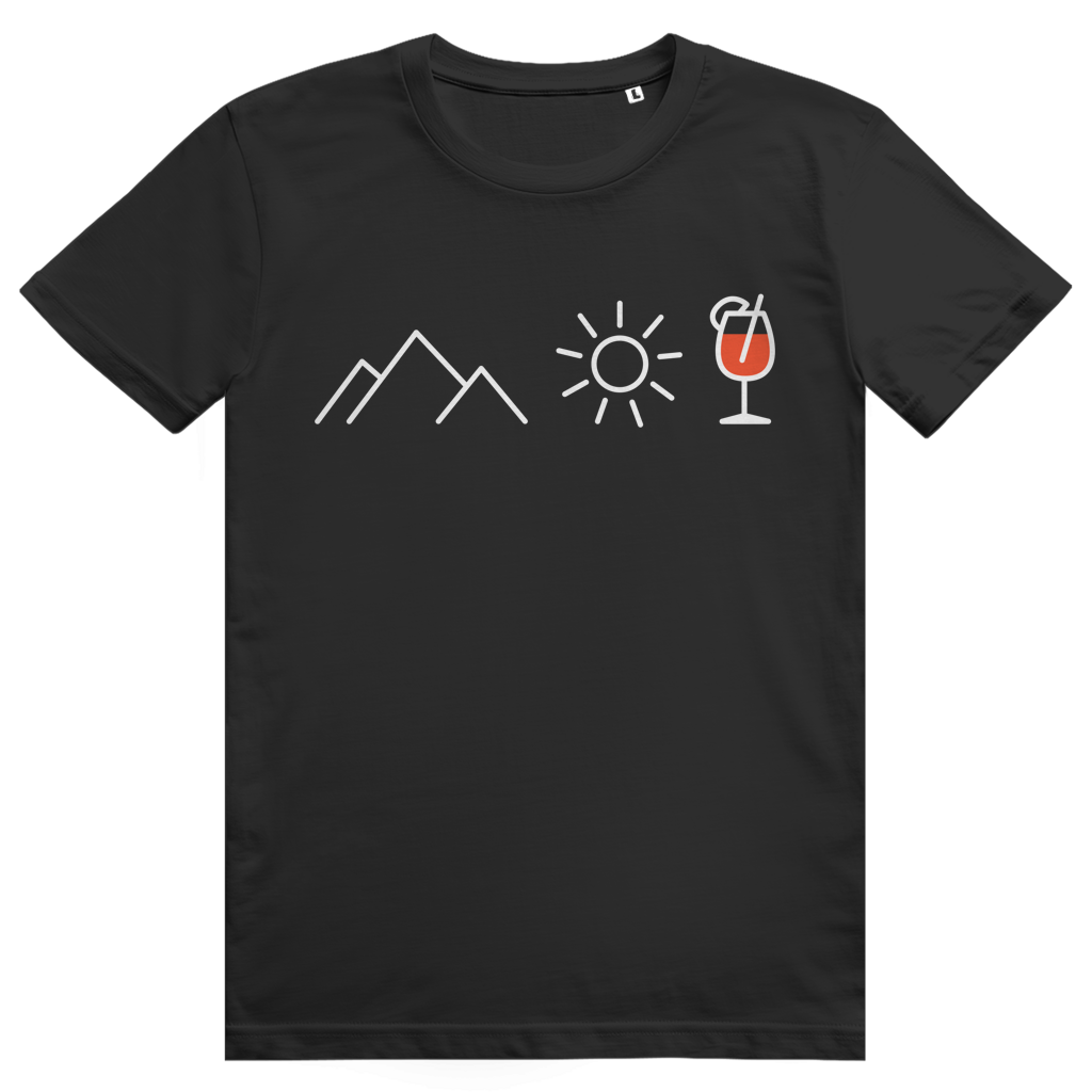 Berge Sonne Spritz - Cooles Berge & Spritz Design - Premium Bio Unisex T-Shirt