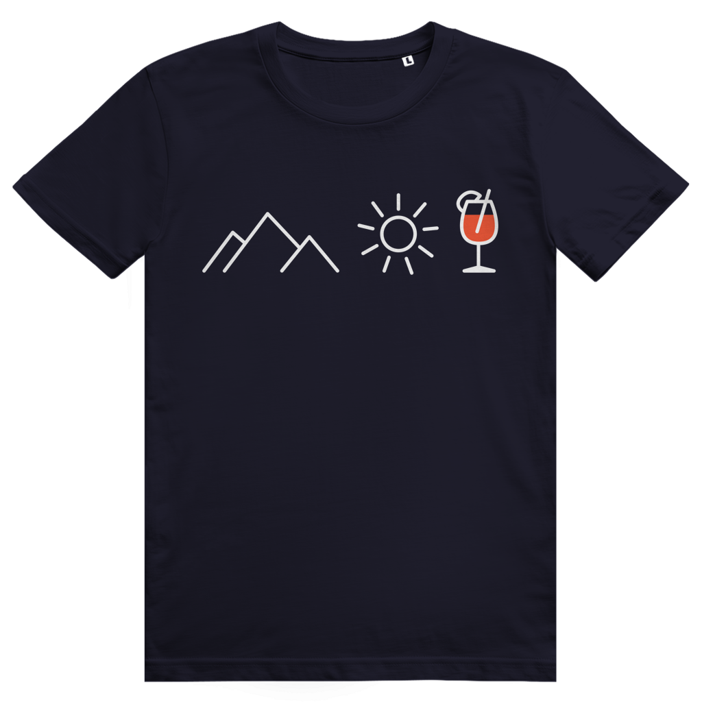 Berge Sonne Spritz - Cooles Berge & Spritz Design - Premium Bio Unisex T-Shirt