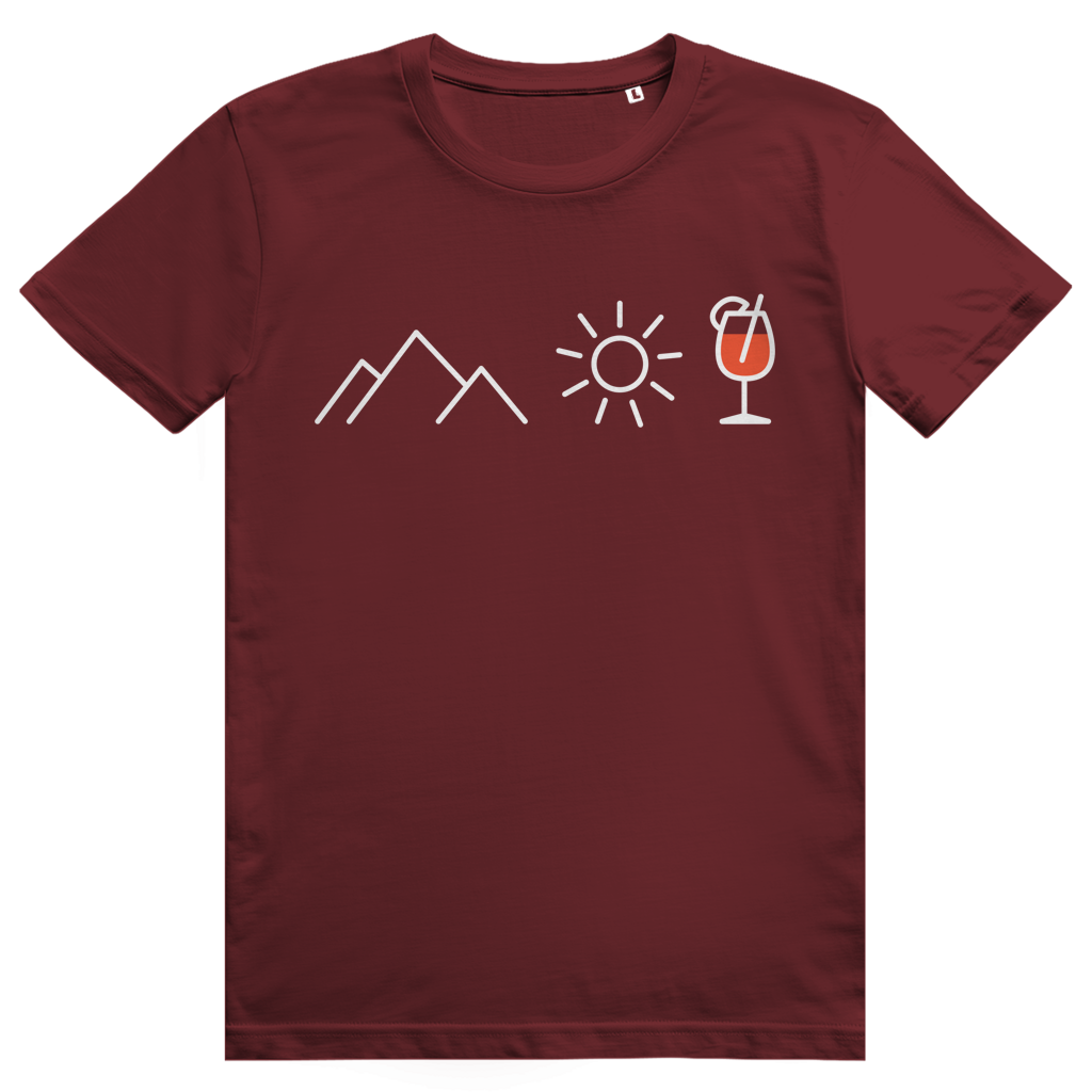 Berge Sonne Spritz - Cooles Berge & Spritz Design - Premium Bio Unisex T-Shirt
