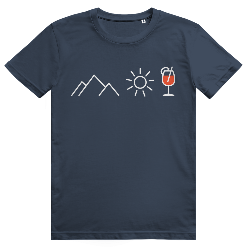 Berge Sonne Spritz - Cooles Berge & Spritz Design - Premium Bio Unisex T-Shirt