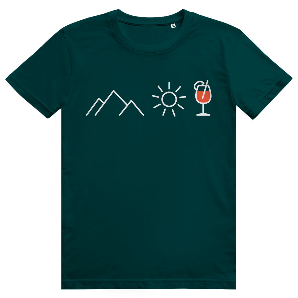Berge Sonne Spritz - Cooles Berge & Spritz Design - Premium Bio Unisex T-Shirt