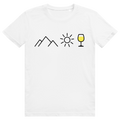 Berge Sonne Wein - Cooles Berge & Weißwein Design - Premium Bio Unisex T-Shirt
