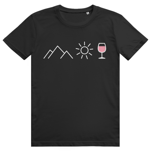 Berge Sonne Wein - Cooles Berge & Roséwein Design - Premium Bio Unisex T-Shirt