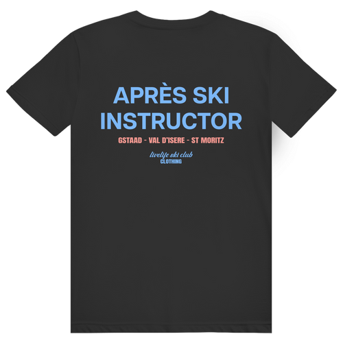 Après Ski Instructor - Lustiger Après Ski Lehrer - Premium Bio Unisex (Rückendruck) T-Shirt