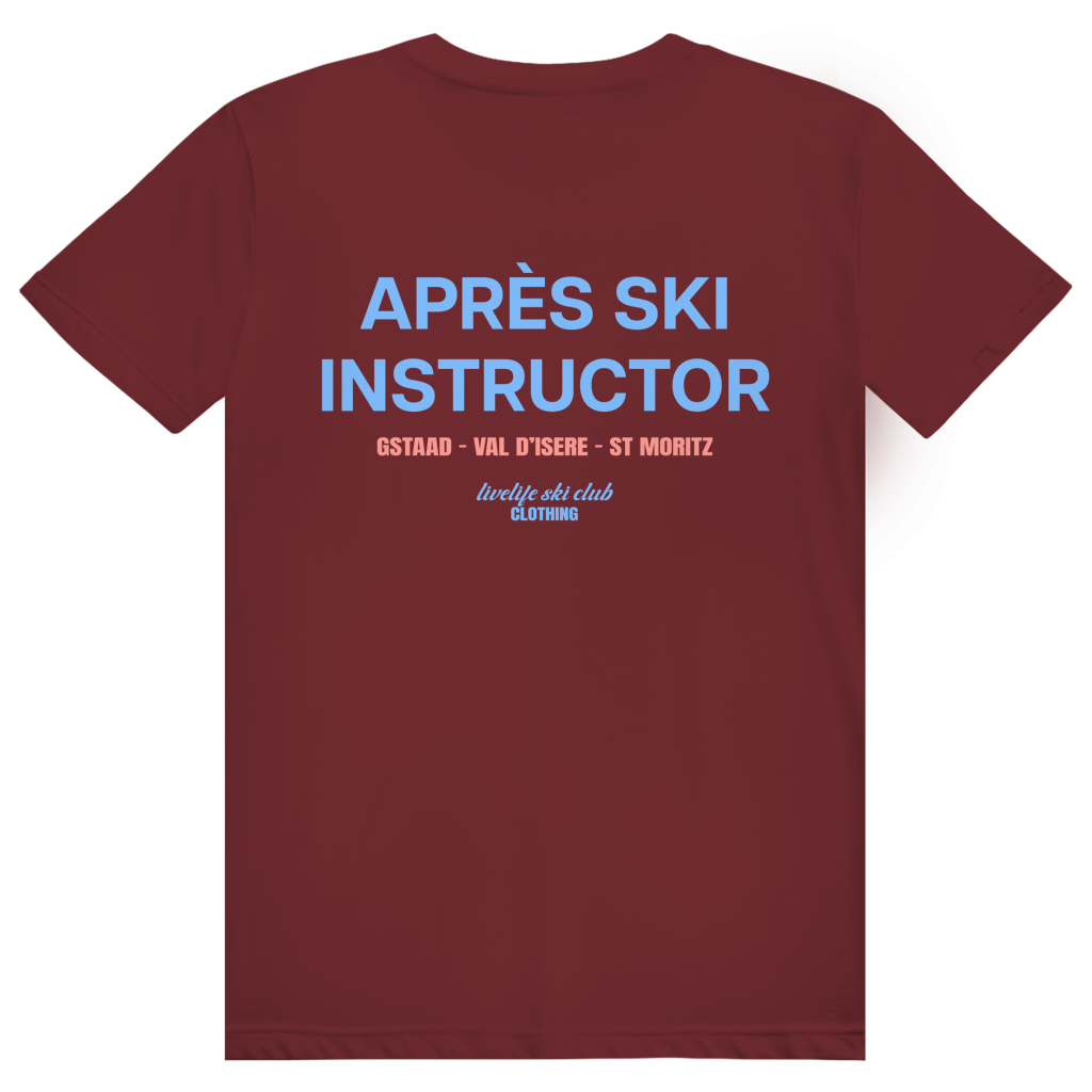 Après Ski Instructor - Lustiger Après Ski Lehrer - Premium Bio Unisex (Rückendruck) T-Shirt