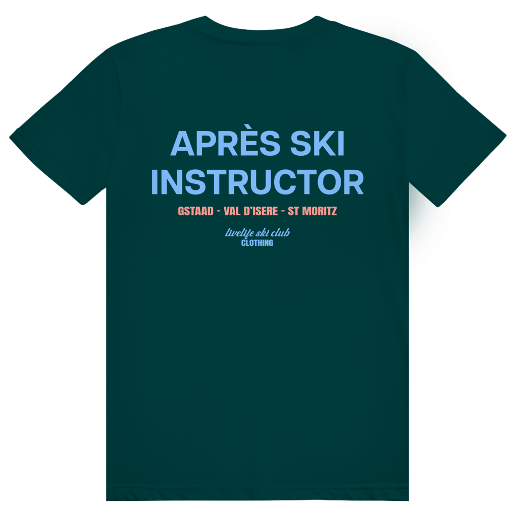 Après Ski Instructor - Lustiger Après Ski Lehrer - Premium Bio Unisex (Rückendruck) T-Shirt
