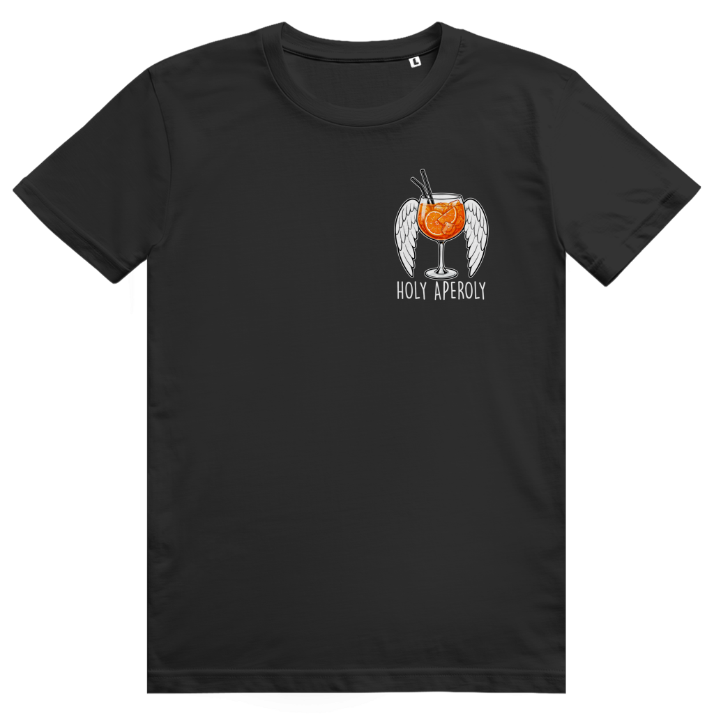 Holy Aperoly - Wings Pocket - Lustiger Aperol Spritz Spruch - Premium Bio Unisex T-Shirt