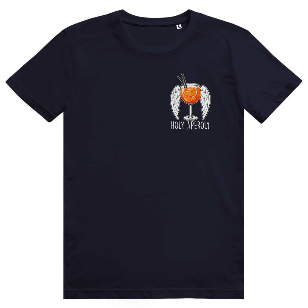 Holy Aperoly - Wings Pocket - Lustiger Aperol Spritz Spruch - Premium Bio Unisex T-Shirt