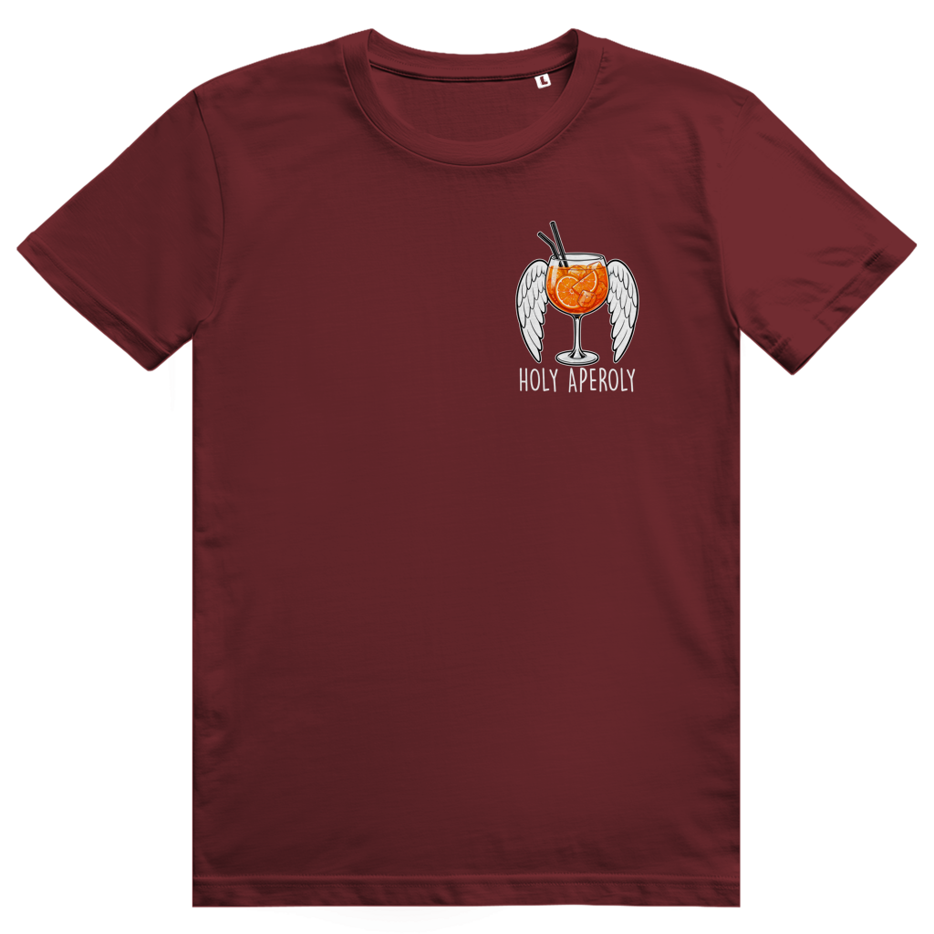 Holy Aperoly - Wings Pocket - Lustiger Aperol Spritz Spruch - Premium Bio Unisex T-Shirt