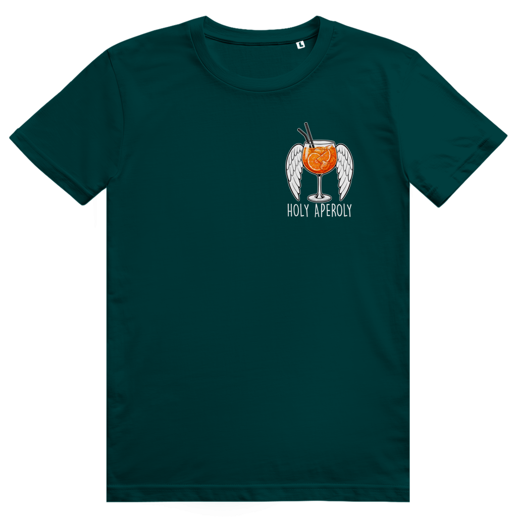 Holy Aperoly - Wings Pocket - Lustiger Aperol Spritz Spruch - Premium Bio Unisex T-Shirt