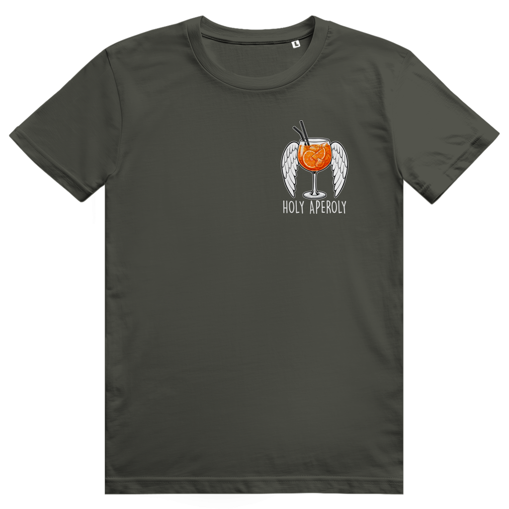 Holy Aperoly - Wings Pocket - Lustiger Aperol Spritz Spruch - Premium Bio Unisex T-Shirt