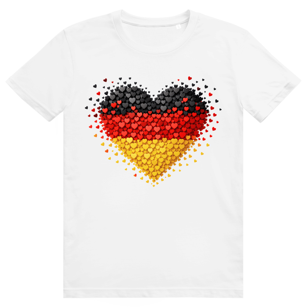 Deutschland Herz Flaggen Fussball Trikot - Premium Bio Unisex T-Shirt