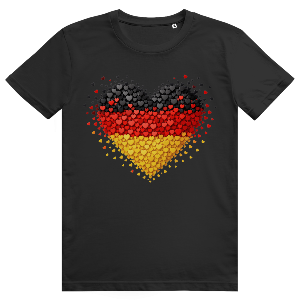 Deutschland Herz Flaggen Fussball Trikot - Premium Bio Unisex T-Shirt