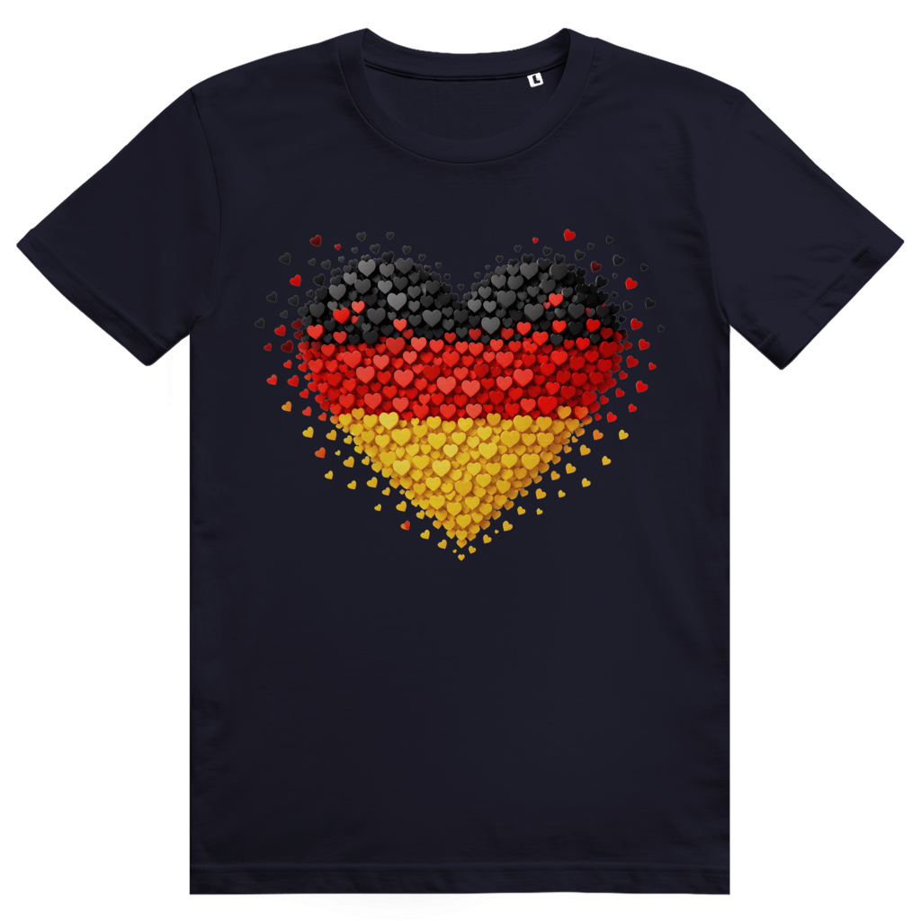 Deutschland Herz Flaggen Fussball Trikot - Premium Bio Unisex T-Shirt