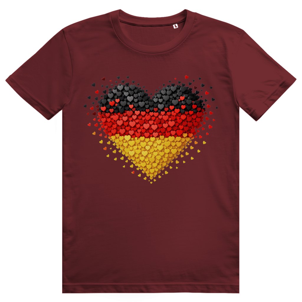 Deutschland Herz Flaggen Fussball Trikot - Premium Bio Unisex T-Shirt