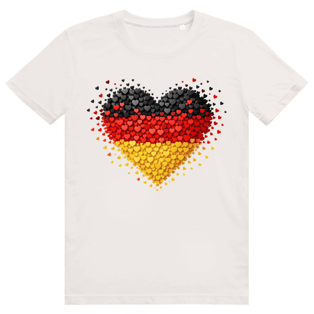 Deutschland Herz Flaggen Fussball Trikot - Premium Bio Unisex T-Shirt