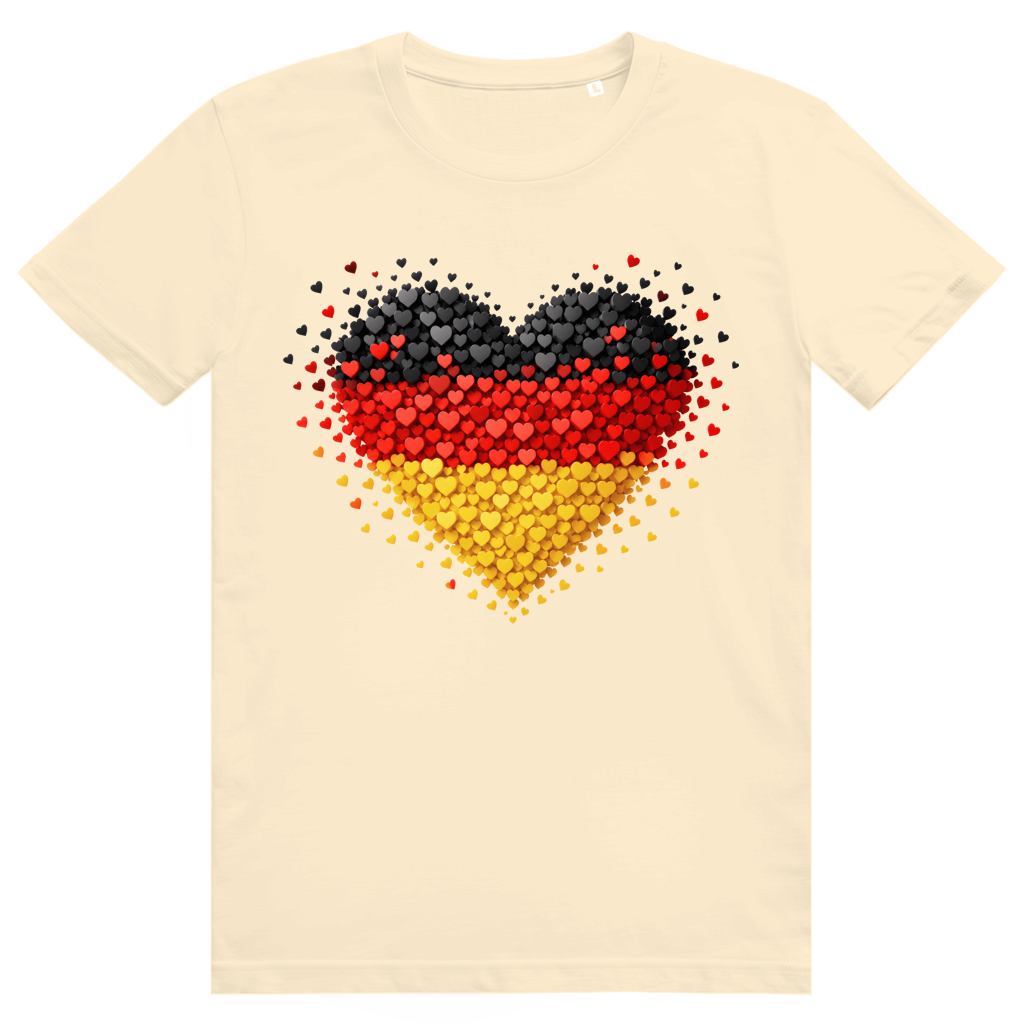 Deutschland Herz Flaggen Fussball Trikot - Premium Bio Unisex T-Shirt