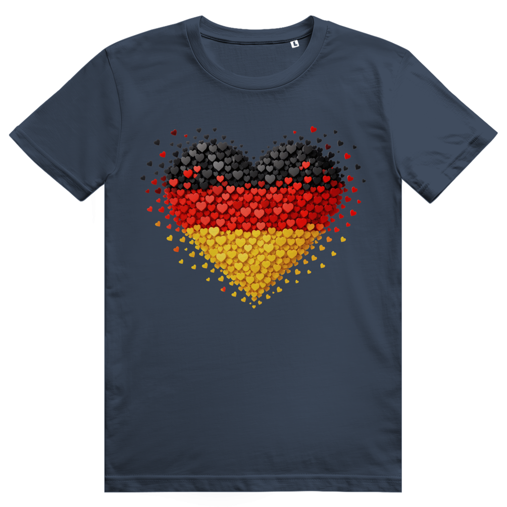 Deutschland Herz Flaggen Fussball Trikot - Premium Bio Unisex T-Shirt