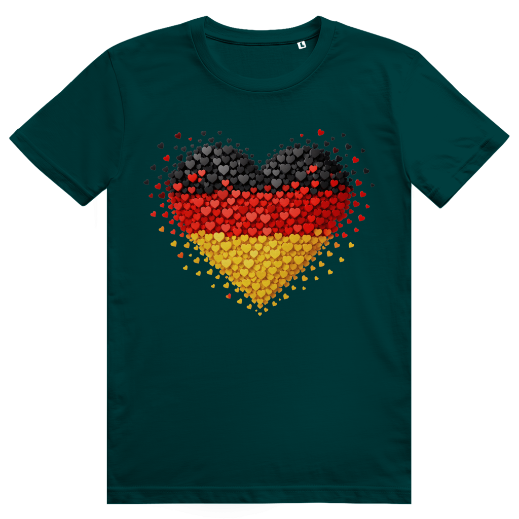 Deutschland Herz Flaggen Fussball Trikot - Premium Bio Unisex T-Shirt