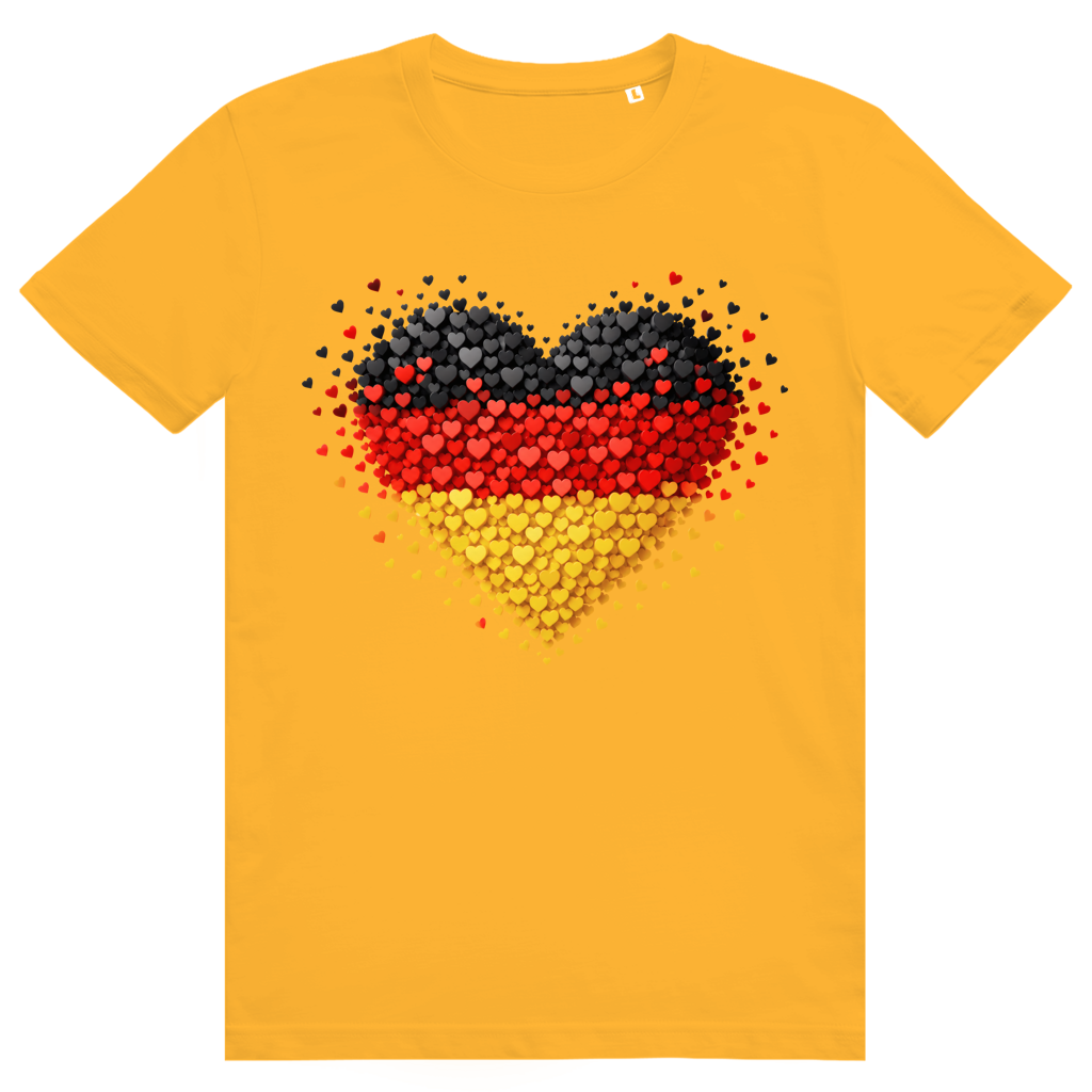Deutschland Herz Flaggen Fussball Trikot - Premium Bio Unisex T-Shirt