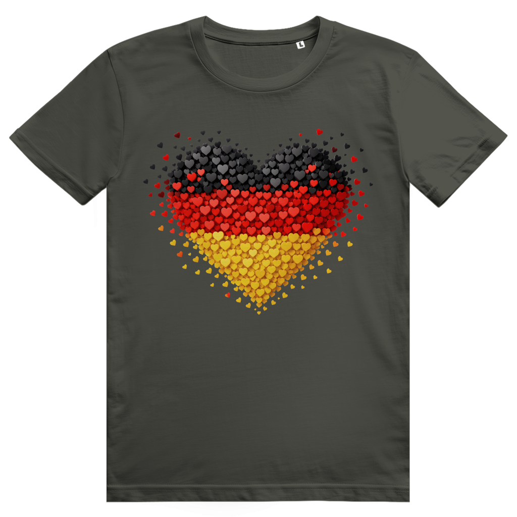 Deutschland Herz Flaggen Fussball Trikot - Premium Bio Unisex T-Shirt