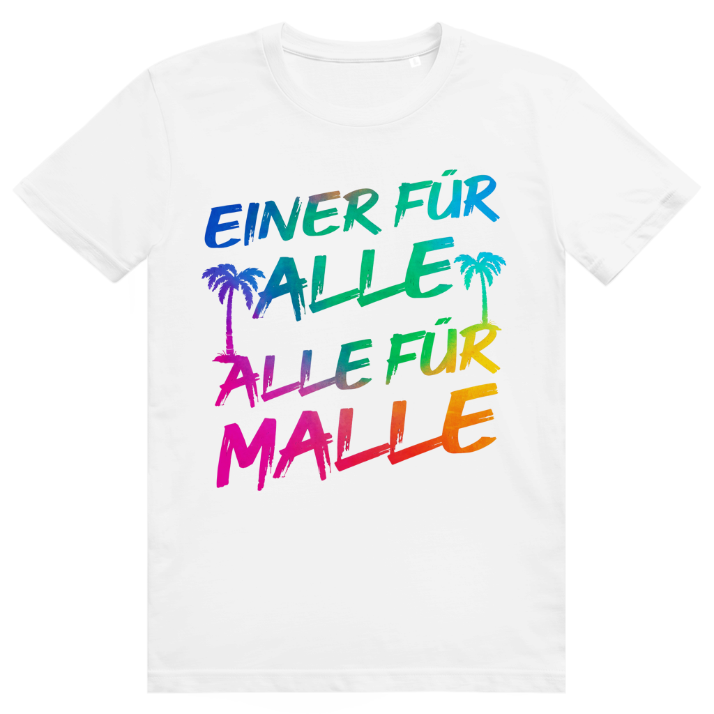 Einer für Alle. Alle für Malle. - Lustiger Bier Saufen Spruch - Premium Bio Unisex T-Shirt