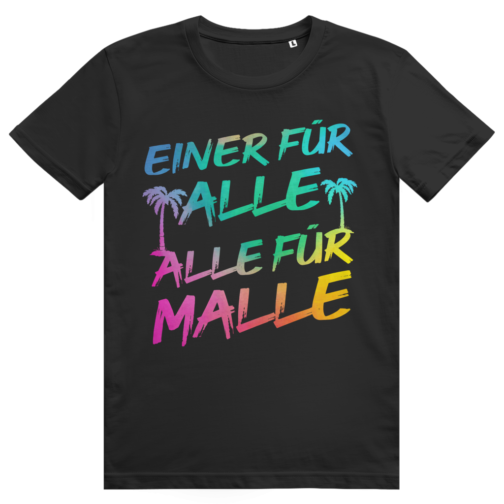 Einer für Alle. Alle für Malle. - Lustiger Bier Saufen Spruch - Premium Bio Unisex T-Shirt