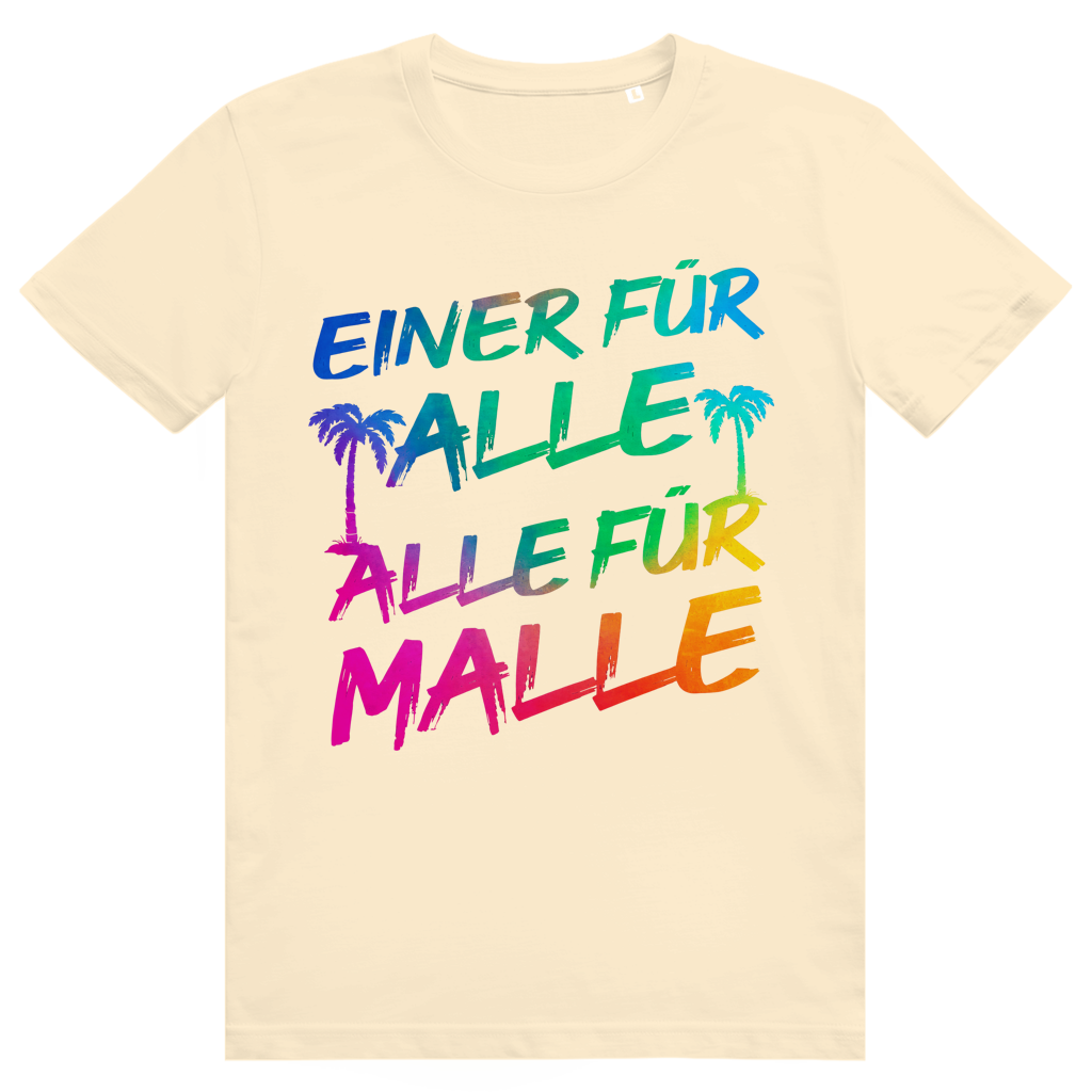 Einer für Alle. Alle für Malle. - Lustiger Bier Saufen Spruch - Premium Bio Unisex T-Shirt