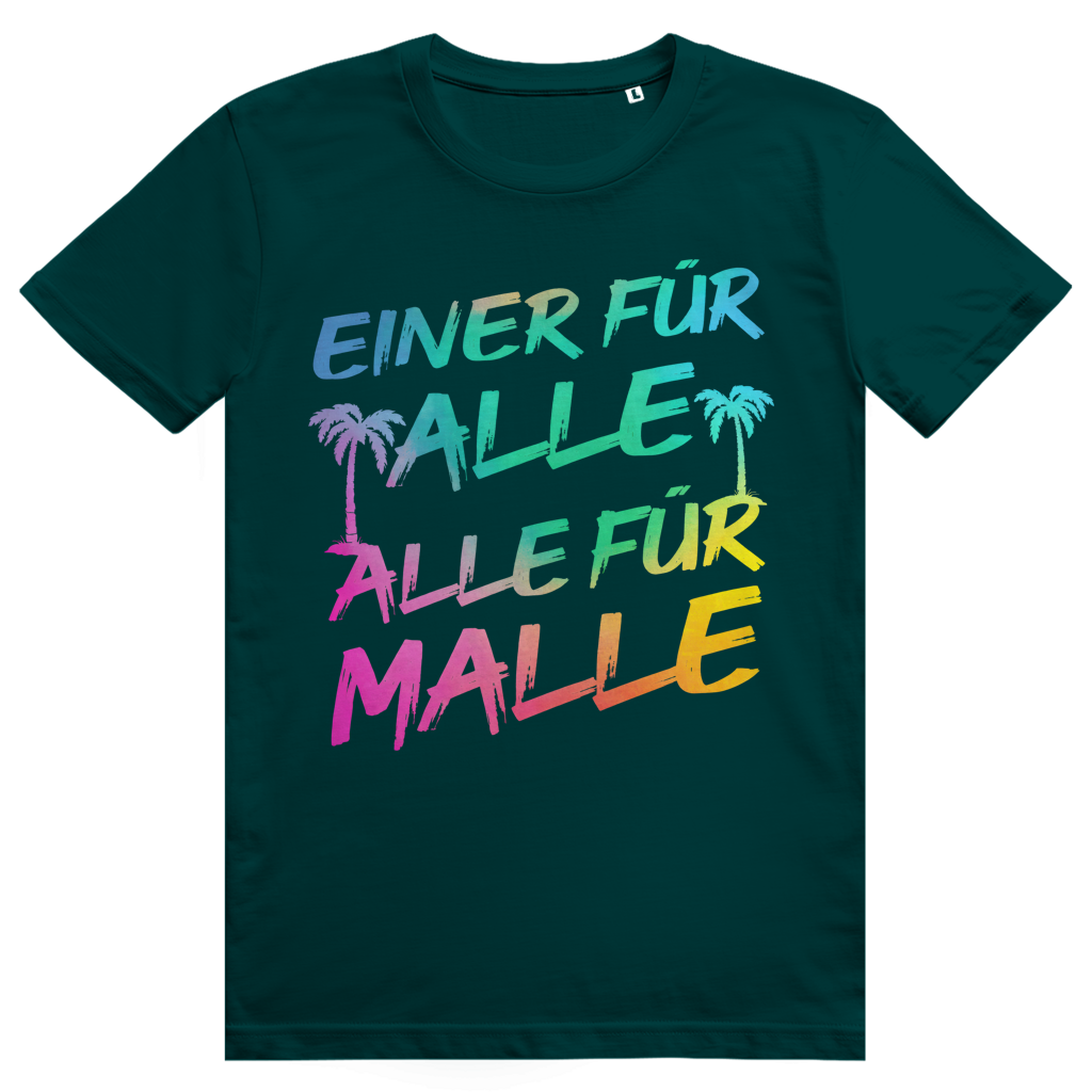 Einer für Alle. Alle für Malle. - Lustiger Bier Saufen Spruch - Premium Bio Unisex T-Shirt