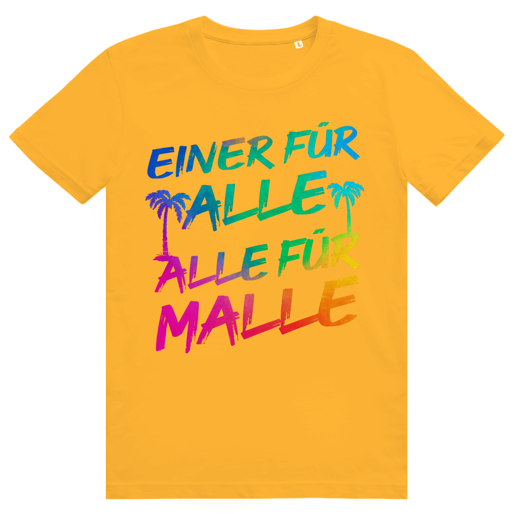 Einer für Alle. Alle für Malle. - Lustiger Bier Saufen Spruch - Premium Bio Unisex T-Shirt