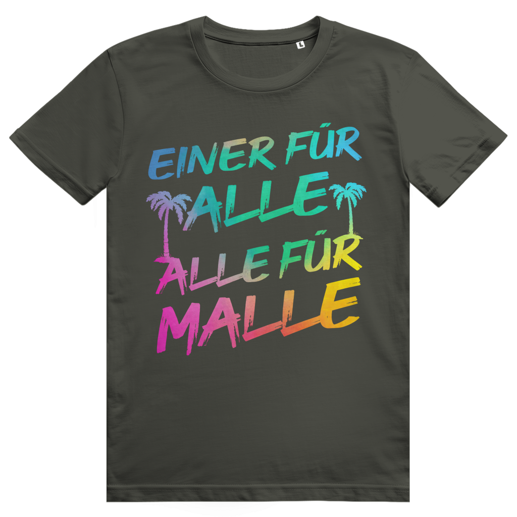 Einer für Alle. Alle für Malle. - Lustiger Bier Saufen Spruch - Premium Bio Unisex T-Shirt