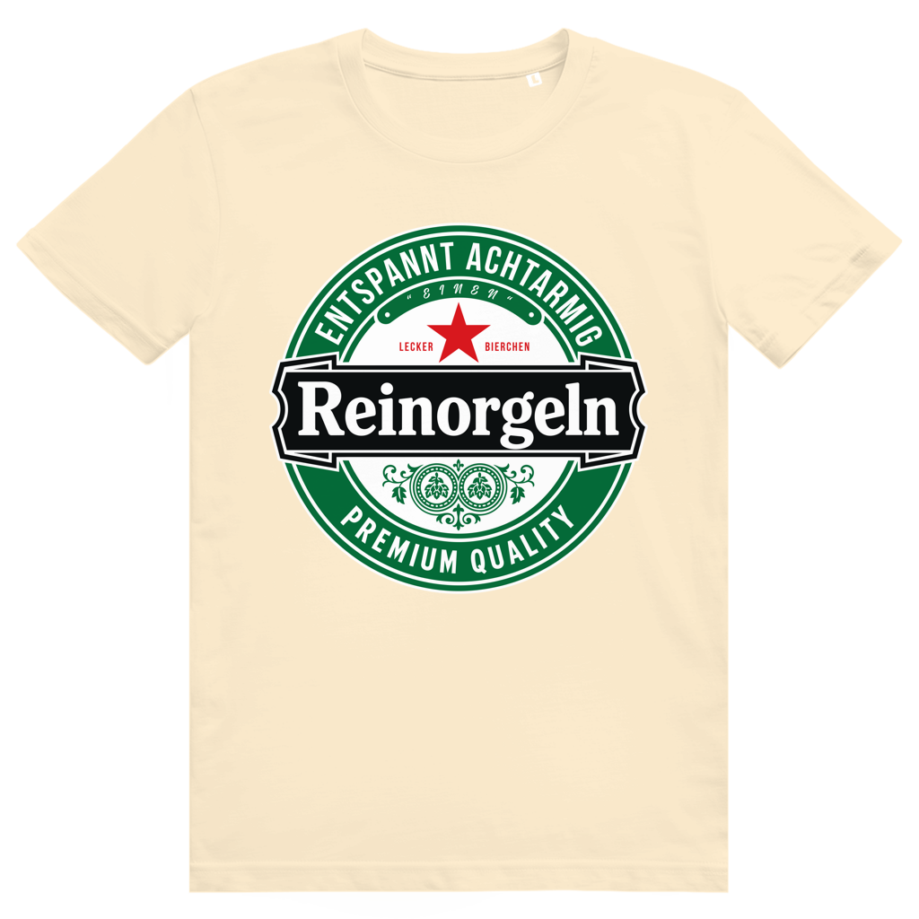 Entspannt achtarmig einen reinorgeln - Lustiges Bier Logo - Premium Bio Unisex T-Shirt