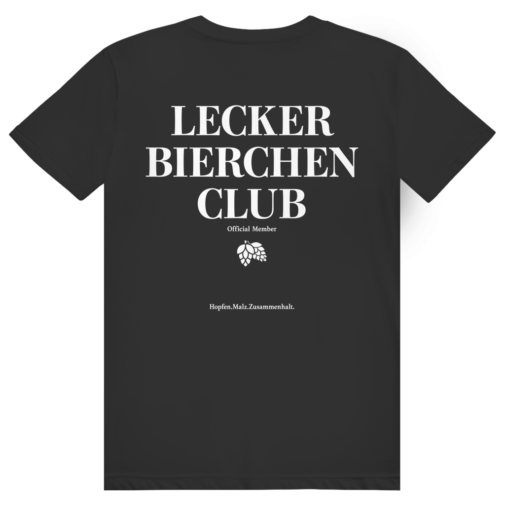 Lecker Bierchen Club Member - Premium Bio Unisex (Rückendruck) T-Shirt