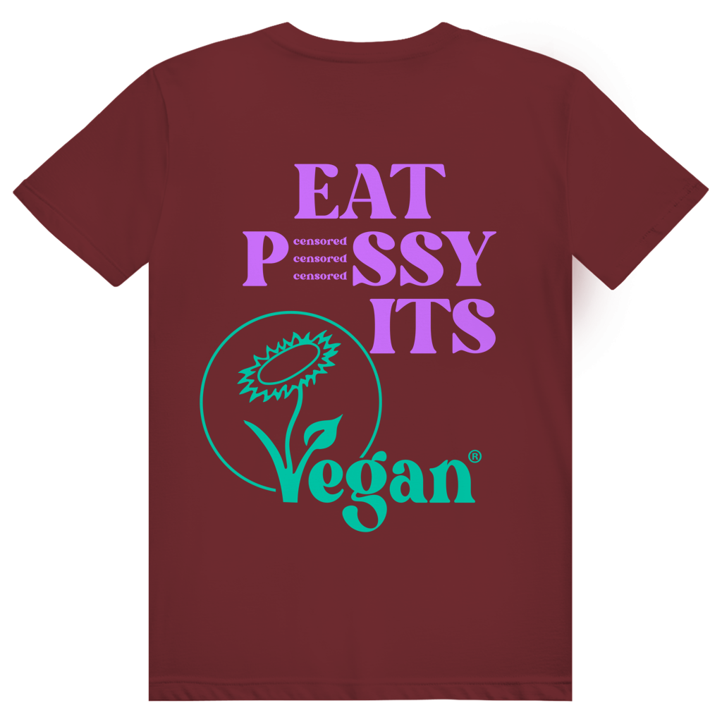EAT PUSSY IT'S VEGAN - Censored - Liebe & Love Statement - Premium Bio Unisex (Rückendruck) T-Shirt