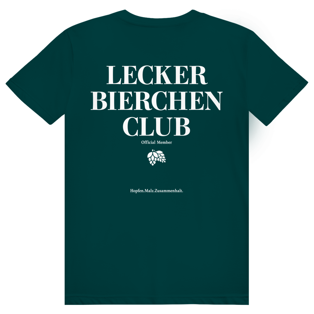 Lecker Bierchen Club Member - Premium Bio Unisex (Rückendruck) T-Shirt