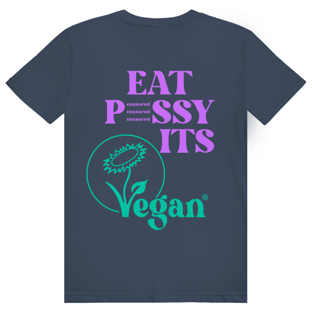 EAT PUSSY IT'S VEGAN - Censored - Liebe & Love Statement - Premium Bio Unisex (Rückendruck) T-Shirt