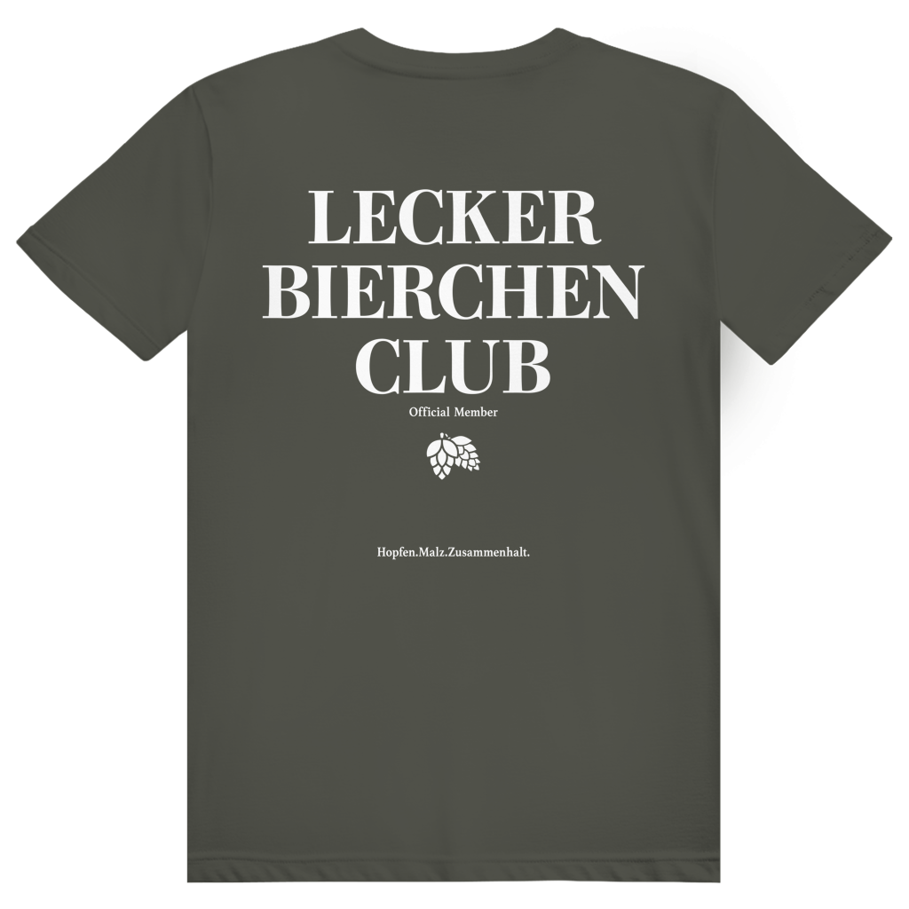 Lecker Bierchen Club Member - Premium Bio Unisex (Rückendruck) T-Shirt
