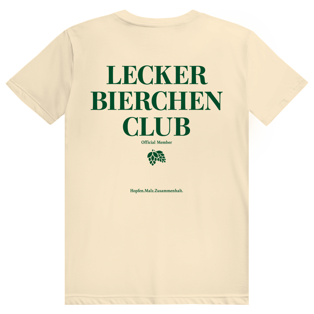 Lecker Bierchen Club Member - Premium Bio Unisex (Rückendruck) T-Shirt