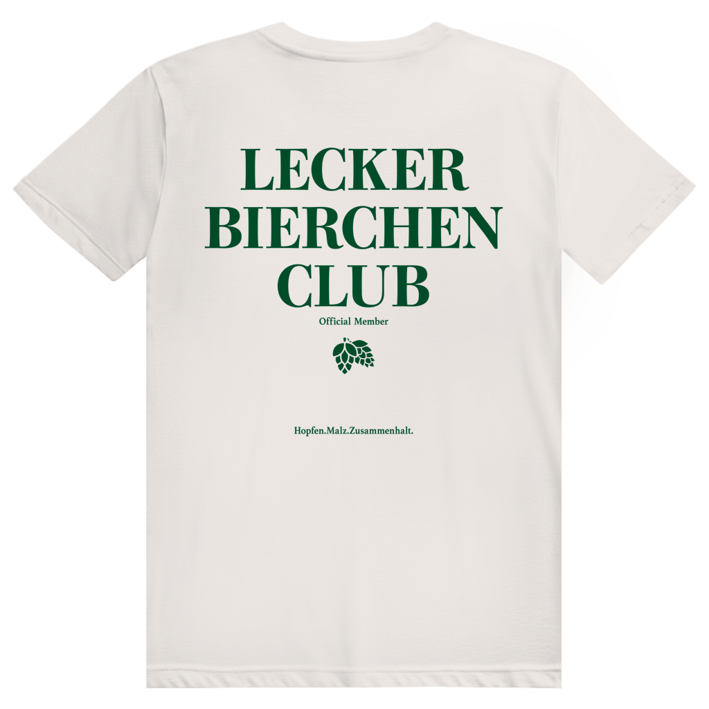 Lecker Bierchen Club Member - Premium Bio Unisex (Rückendruck) T-Shirt
