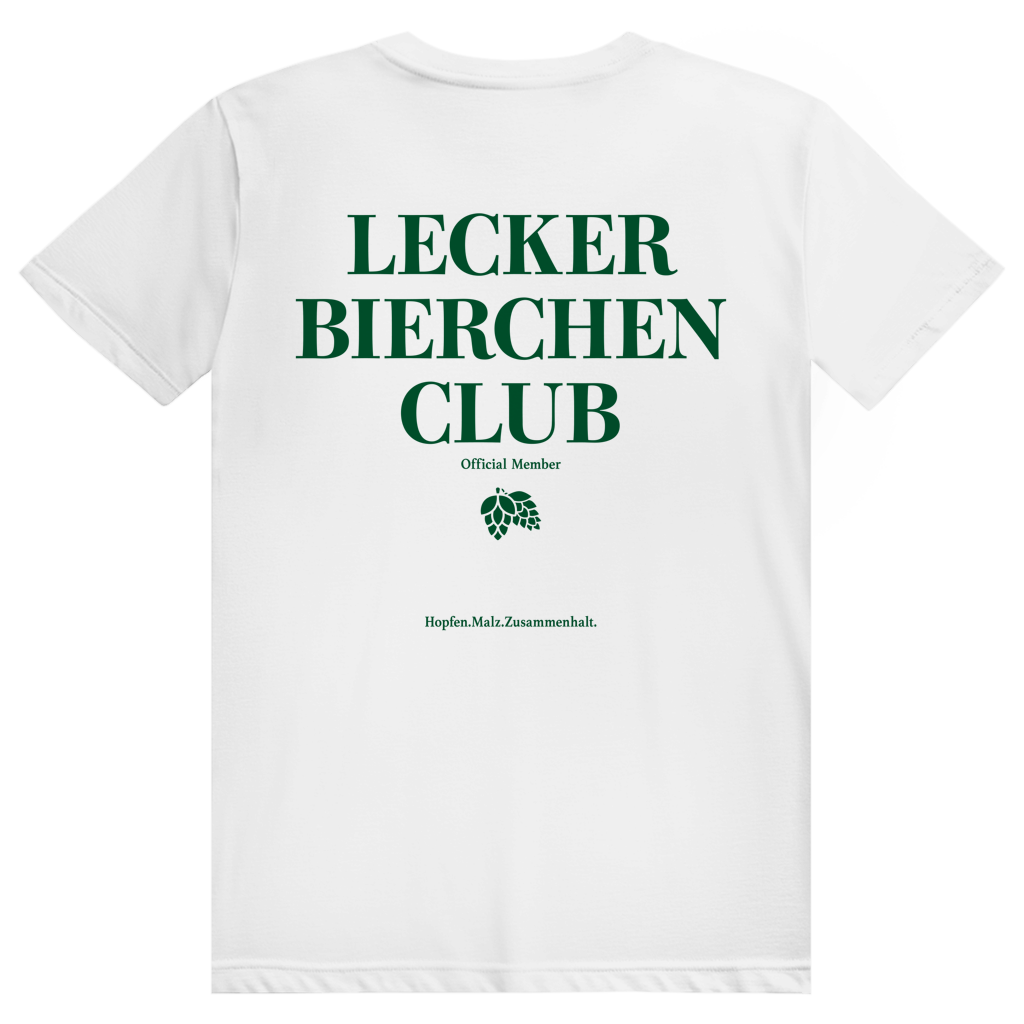 Lecker Bierchen Club Member - Premium Bio Unisex (Rückendruck) T-Shirt