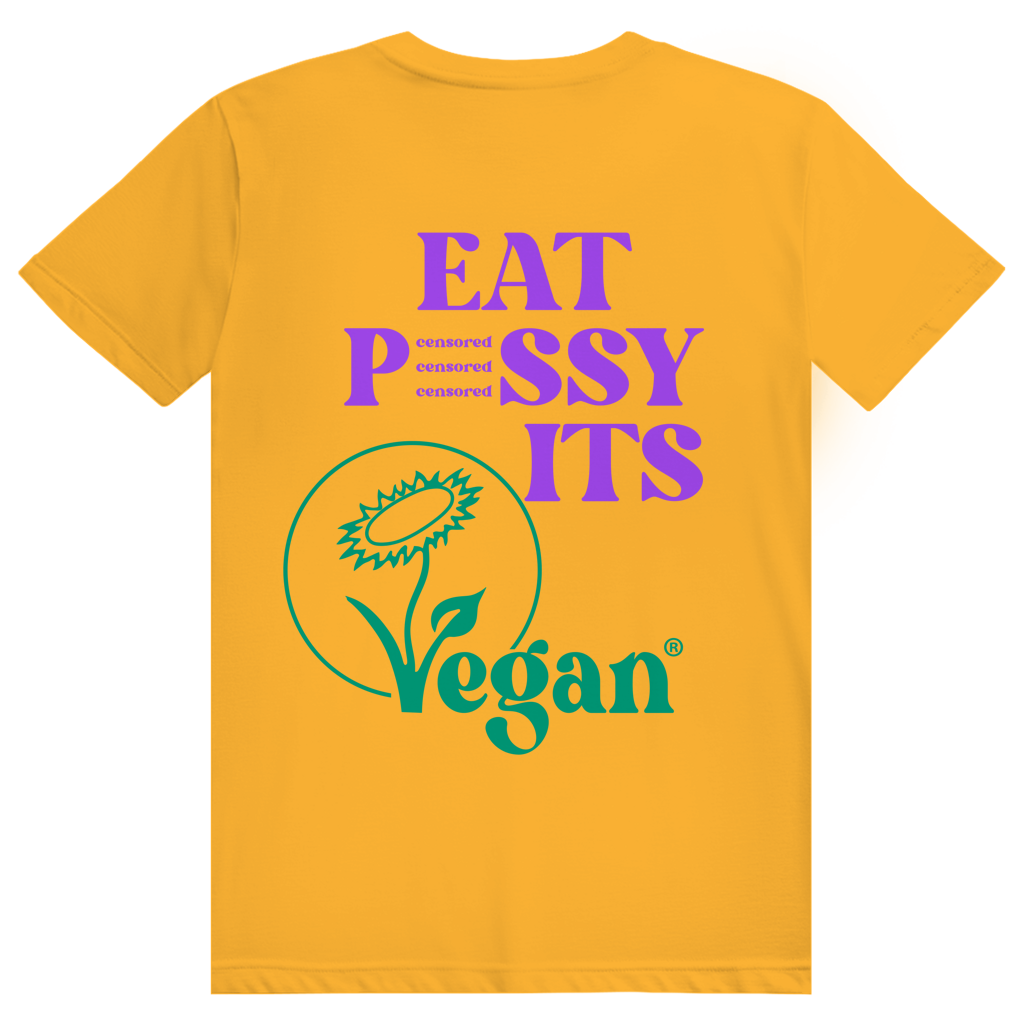 EAT PUSSY IT'S VEGAN - Censored - Liebe & Love Statement - Premium Bio Unisex (Rückendruck) T-Shirt