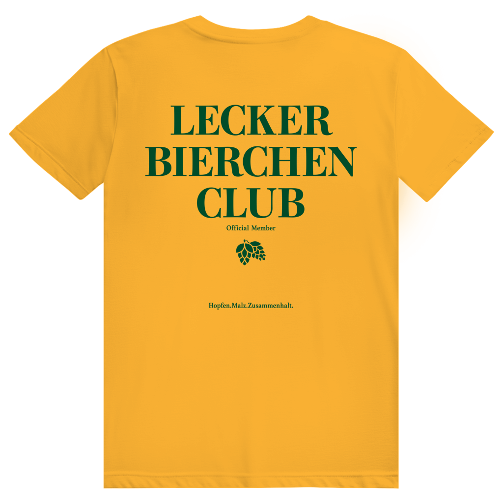 Lecker Bierchen Club Member - Premium Bio Unisex (Rückendruck) T-Shirt