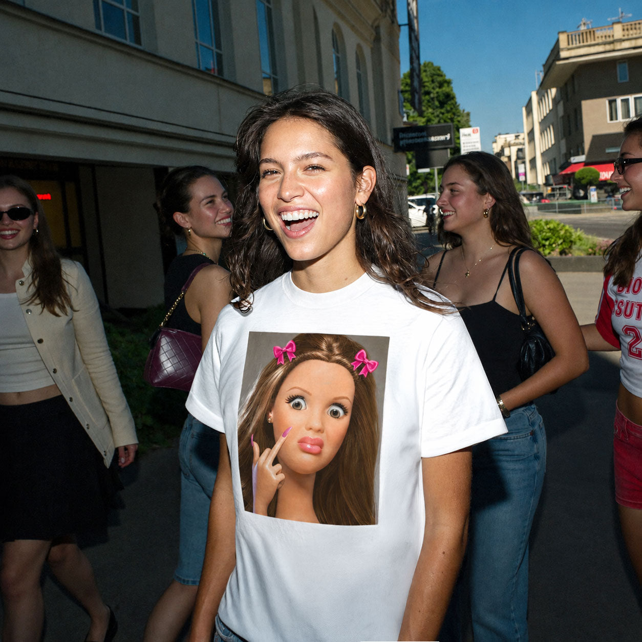 Disgusted Doll Face 1 - Lustiges Barbie Meme - Premium Bio Unisex T-Shirt