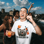 Es eskaliert eh - Waschbär Pedro Spritz - Premium Bio Unisex T-Shirt